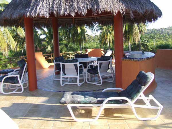 Upper deck palapa and BBQ grill
